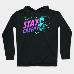 Stay Creepy Pastel Goth Skull Bats Hoodie